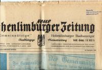 Neue Hohenlimburger Zeitung im September 1969