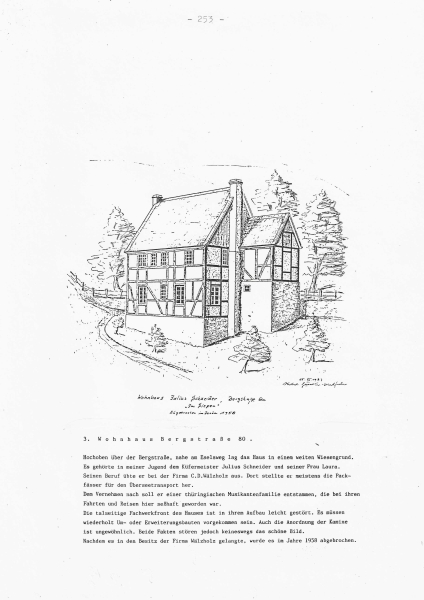 Wohnhaus Julius Schneider, Bergstraße 80 " Im Siepen "