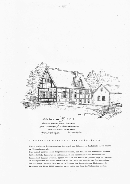 Wohnhaus und Pferdestall von Fuhrunternehmer Gustav Linnepe