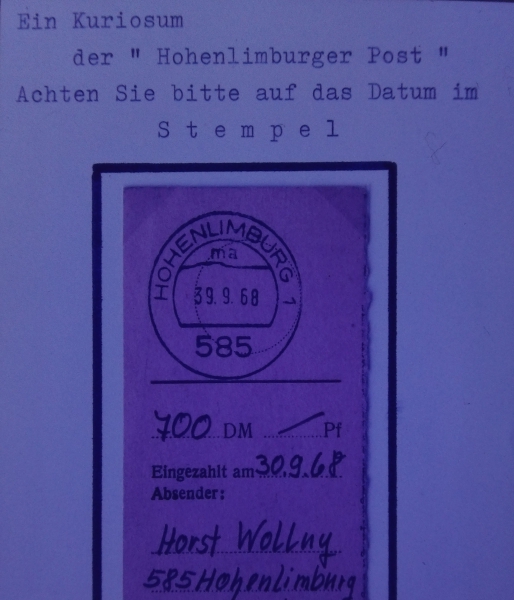 Kurioser Poststempel Hohenlimburg