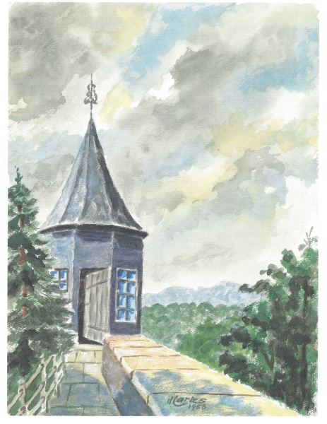 Turm auf dem Wehrgang Schloss Hohenlimburg, Marks 1958