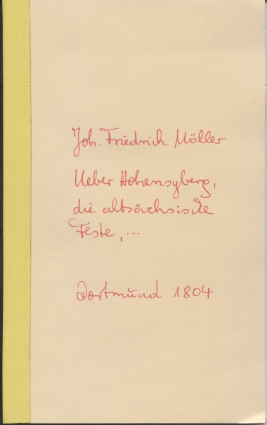Joh. Friedrich Möller - Ueber Hohensyberg, die altsächsische Feste, … Dortmund 1804