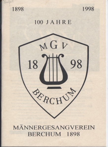 Männergesangverein Berchum 1898  100 Jahre  14898 - 1998