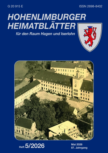 2026 05 Luftbild 1959 (Ausschnitt): Rathaus Hohenlimburg und Einmündung der Freiheitstraße auf die Stennertstraße mit dem damaligen Gebäude der Alten Apotheke (unten links)                    Repro Foto: Widbert Felka (Archiv Verein für Orts- und Heimatku