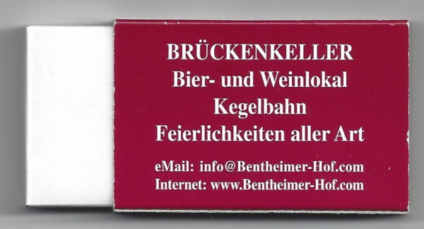 Streichholzschachtel Rückseite