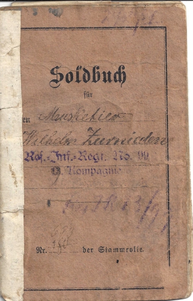Soldbuch 1. Weltkrieg