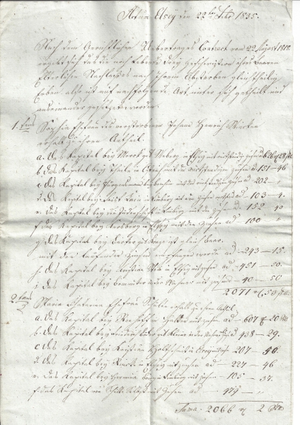 Rechnung Elsey vom 22. Febr. 1835