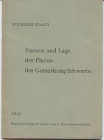 Namen und Lage der Fluren der Gemarkung Schwerte 1950