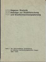 Hagener Statistik Beiträge zur Stadtforschung und Stadtentwicklungsplan, 1973