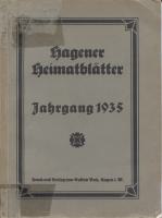 Hagener Heimatblätter Jahrgang 1935