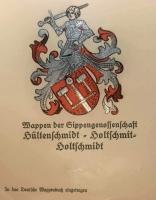 Wappen der Sippengenossenschaft Hültenschmidt - Holtschmit - Holtschmidt